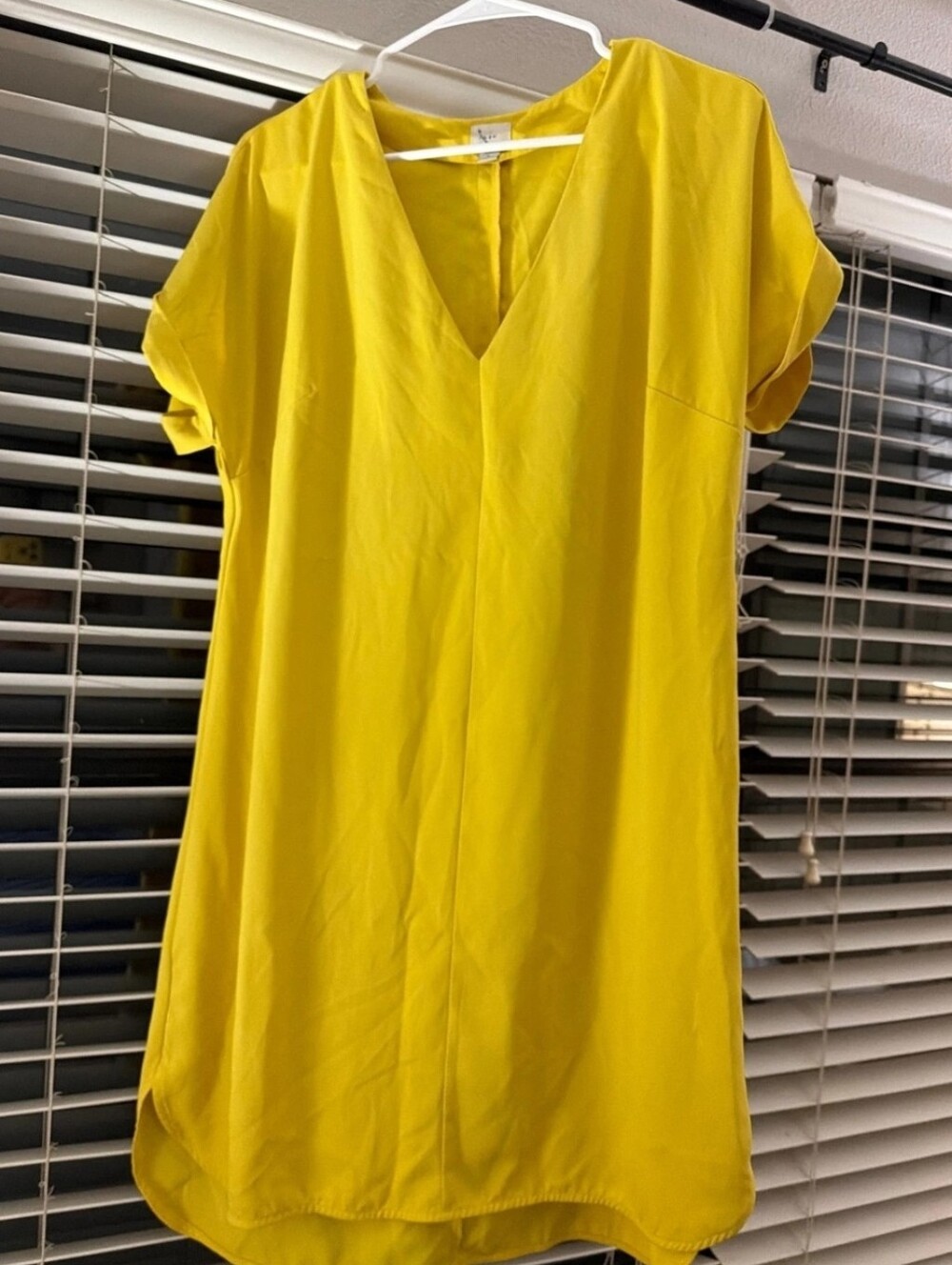 a new day Bright Yellow V-Neck Short Sleeve Tunic